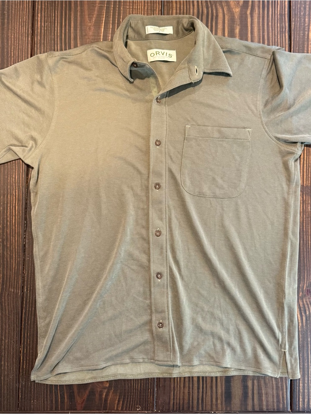 Orvis Men's Olive-Green Short-Sleeve Button-Down Shirt